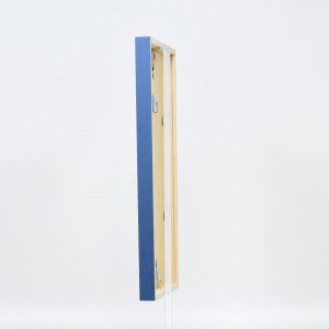 Efektní dřevěný rám profil 35 modrý 13x13 cm antireflexní sklo