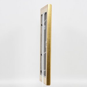 Efektní dřevěný rám profil 95 zlatý 13x13 cm antireflexní sklo