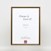 Efektní rám z masivního dřeva profil 22 hnědo-zlatý 14,8x21 cm čiré sklo