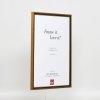 Efektní rám z masivního dřeva profil 22 hnědo-zlatý 14,8x21 cm čiré sklo