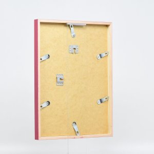 Efektní dřevěný rámový profil 35 červený 14,8x21 cm antireflexní sklo