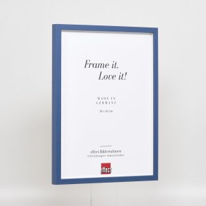 Efektní dřevěný rám profil 35 modrý 14,8x21 cm normální sklo + distanční rámeček
