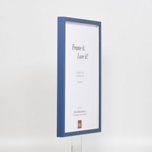 Efektní dřevěný rám profil 35 modrý 14,8x21 cm normální sklo + distanční rámeček