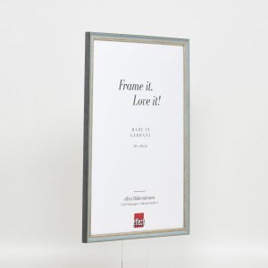 Efektní rám z masivního dřeva profil 25 modrý 14,8x21 cm muzejní sklo
