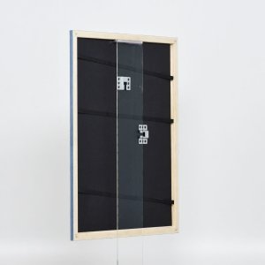 Efektní dřevěný rám profil 32 šedomodrý 14,8x21 cm muzejní sklo