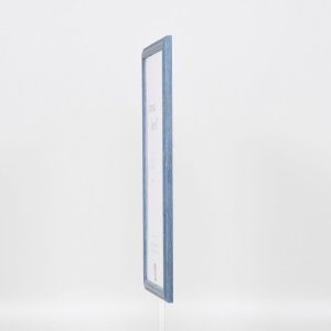 Efektní dřevěný rám profil 32 šedomodrý 14,8x21 cm muzejní sklo