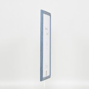 Efektní dřevěný rám profil 32 šedomodrý 14,8x21 cm muzejní sklo