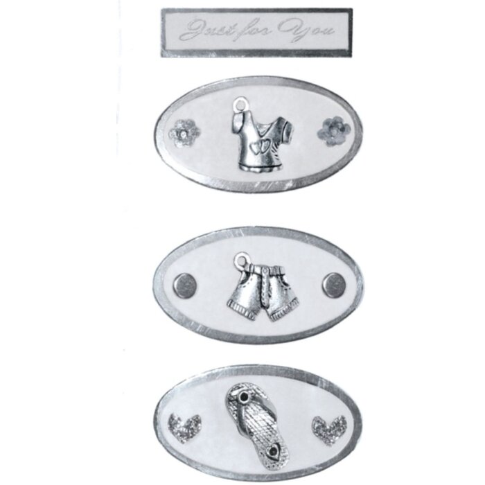 HERMA Creative 3D Sticker Silberembleme II für Scrapbooking 75 x 100 mm