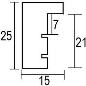 Efektní dřevěný rámový profil 35 modrý 15x20 cm antireflexní sklo