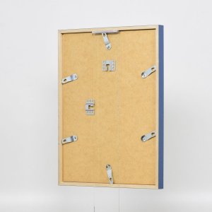 Efektní dřevěný rám profil 35 modrý 20x20 cm normální sklo + distanční rámeček
