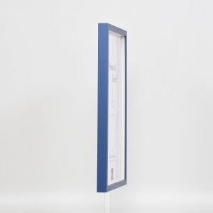 Efektní dřevěný rám profil 35 modrý 20x20 cm normální sklo + distanční rámeček