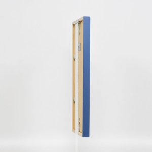 Efektní dřevěný rám profil 35 modrý 20x20 cm normální sklo + distanční rámeček