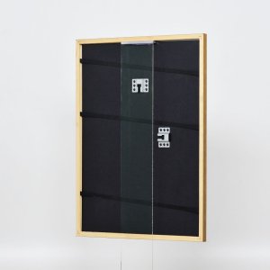 Efektní rám z masivního dřeva profil 22 hnědo-zlatý 25x35 cm muzejní sklo