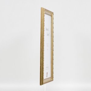 Efekt dřevěný barokní rám profil 37 antické stříbro 25x50 cm muzejní sklo