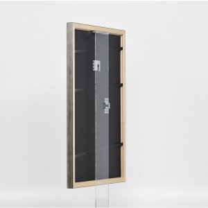 Efektní dřevěný rám profil 2070 normální sklo 25x60 cm stříbrný