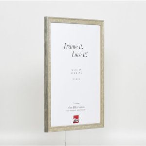 Efektní dřevěný rám profil 2070 normální sklo 25x60 cm stříbrný