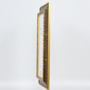 Efektní barokní obrazový rám profil 31 hnědý 25x60 cm čiré sklo