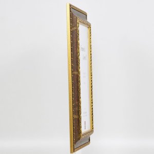 Efektní barokní obrazový rám profil 31 hnědý 25x60 cm muzejní sklo