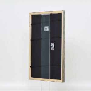 Efektní dřevěný rám profil 2070 normální sklo 25x80 cm stříbrný