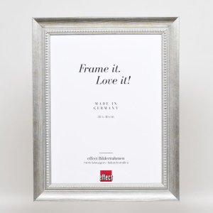 Efektní rám z masivního dřeva profil 28 stříbrný 27x48 cm čiré sklo