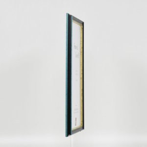 Efektní dřevěný rám profil 21 modrý 28x35 cm antireflexní sklo