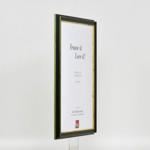 Efektní dřevěný rám profil 21 zelený 30,5x91,5 cm normální sklo