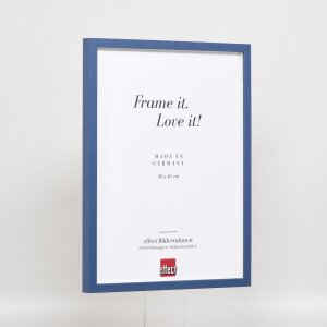 Efektní dřevěný rám profil 35 modrý 42x59,4 cm normální sklo + distanční rámeček