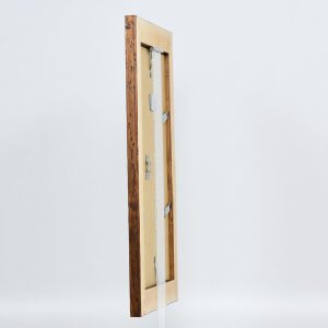 Efektní dřevěný rám 2400 hnědý 45x80 cm antireflexní sklo