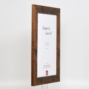Efektní dřevěný rám 2400 hnědý 45x80 cm antireflexní sklo