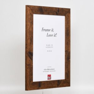 Efektní dřevěný rám 2400 hnědý 50x100 cm antireflexní sklo