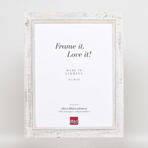 Efektní rám na obrazy z masivního dřeva 2240 bílý 50x65 cm antireflexní sklo