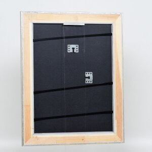 Efektní dřevěný rám profil 95 stříbrný 50x65 cm antireflexní sklo