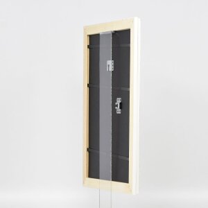 Efekt dřevěný barokní rám profil 37 bílá 59,4x84,1 cm muzejní sklo
