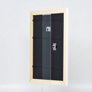 Efekt dřevěný barokní rám profil 37 bílá 59,4x84,1 cm muzejní sklo