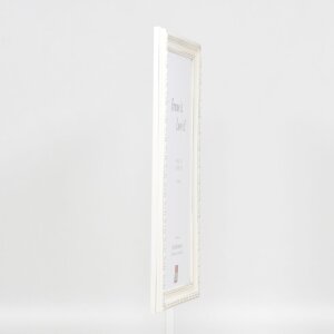 Efekt dřevěný barokní rám profil 37 bílá 59,4x84,1 cm muzejní sklo