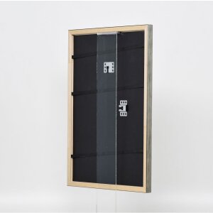 Efektní dřevěný rám profil 2070 normální sklo 60x60 cm stříbrný