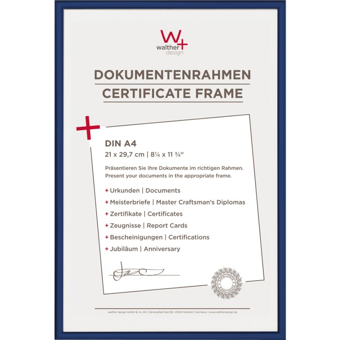 Walther NEW LIFESTYLE Plastový rámeček 21x29,7cm DIN A4 modrý