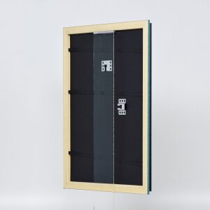 Efektní dřevěný rám profil 21 modrý 60x90 cm antireflexní sklo