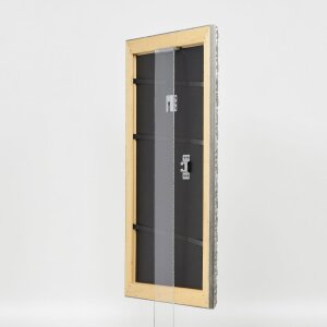 Efektní dřevěný rám profil 94 stříbrný 61x91,5 cm antireflexní sklo