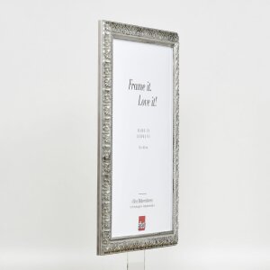 Efektní dřevěný rám profil 94 stříbrný 7x10 cm muzejní sklo