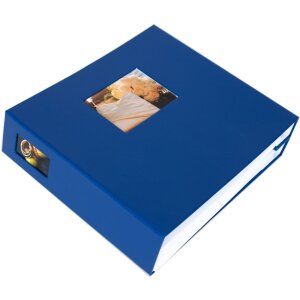 HNFD Fotoalbum LONA 34,5x33 cm modré 1000 fotografií 10x15 cm 168 bílých stran