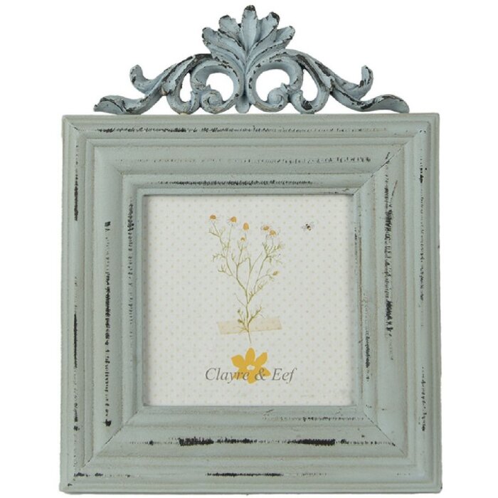 Clayre & Eef 2F0818 Rámeček na fotografie 10x10 cm Zelený obdélníkový fotorámeček z MDF desek