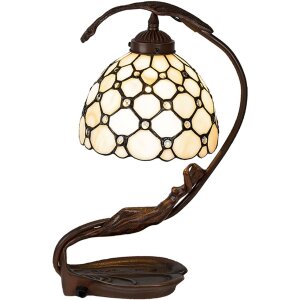 Stolní lampa Tiffany krémová 28x20x41 cm E14-max 1x25W 5LL-6097