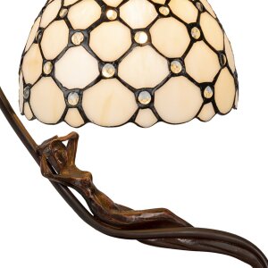 Stolní lampa Tiffany krémová 28x20x41 cm E14-max 1x25W 5LL-6097