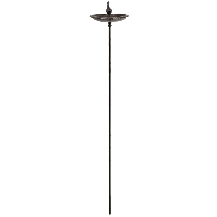 Clayre & Eef 5Y0927 Ptačí vana 14x13x86 cm Hnědá železná kulatá ptačí vana