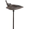 Clayre & Eef 5Y0927 Ptačí vana 14x13x86 cm Hnědá železná kulatá ptačí vana