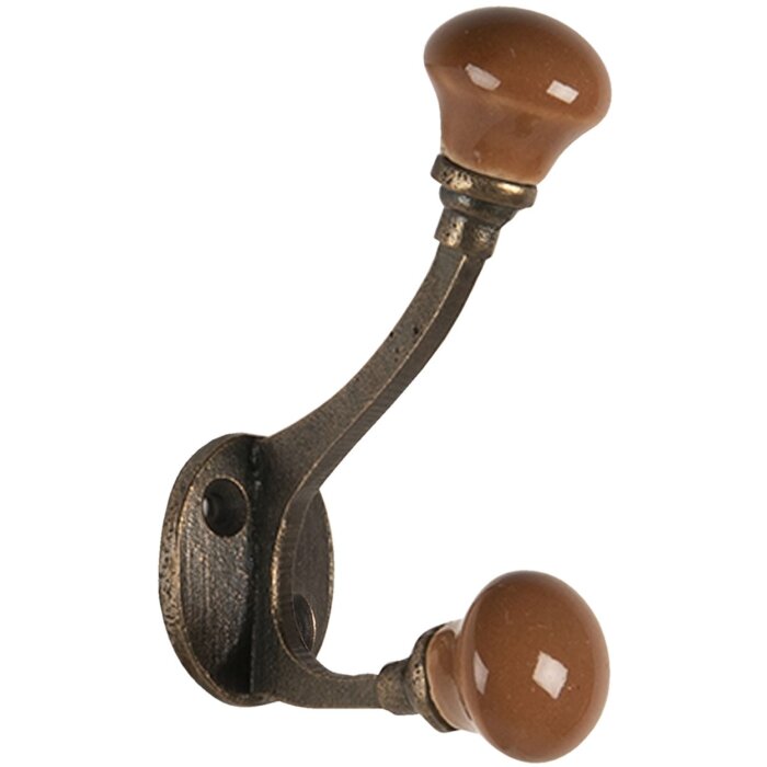 Nástěnný háček hnědý 5x3x9 cm 64782CH