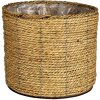Clayre & Eef 64850 Květináč Ø 30x23 cm Hnědý kulatý pokojový květináč z mořské trávy