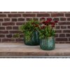 Clayre & Eef 6CE1252S Květináč Ø 13x11 cm Zelené keramické listy kulatý