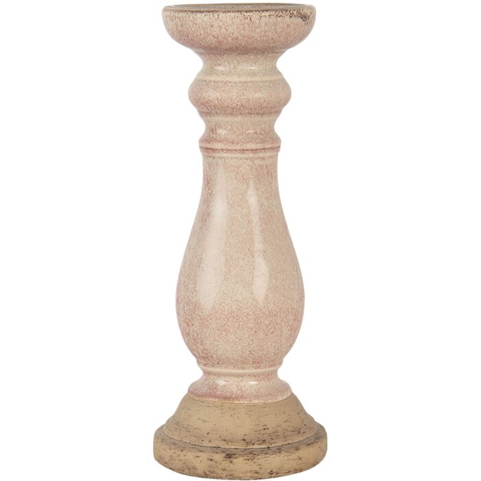 Svícen růžový Ø 14x36 cm 6CE1268M